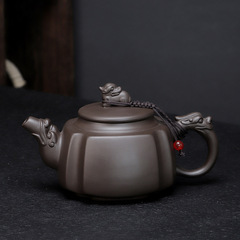 Zisha teapot home large capacity dragon-deity teapot half-handmade tea brewing teapot Gongfu tea set single teapot ceramic extra large pot