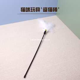 跨境猫玩具麻布老鼠木杆逗猫棒手持互动逗猫杆逗猫玩具猫咪用 品