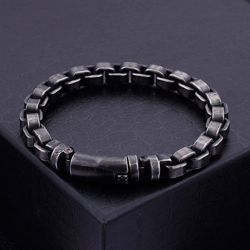Retro fashionable accessory stainless steel, bracelet, European style, wholesale, simple and elegant design, Japanese and Korean
