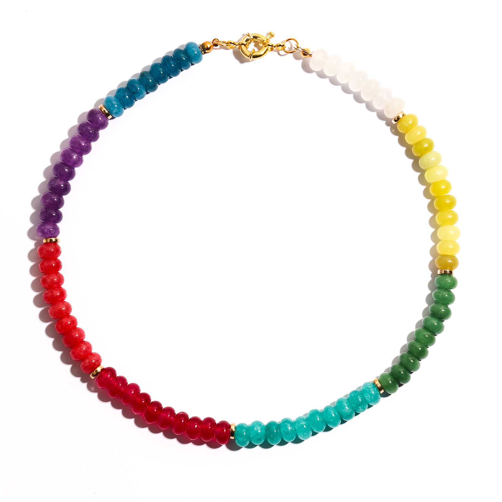 Collier bohème en perles avec perles abaque multicolores femme_voghion.com