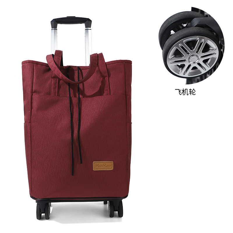Burgundy universal airplane, swivel wheels