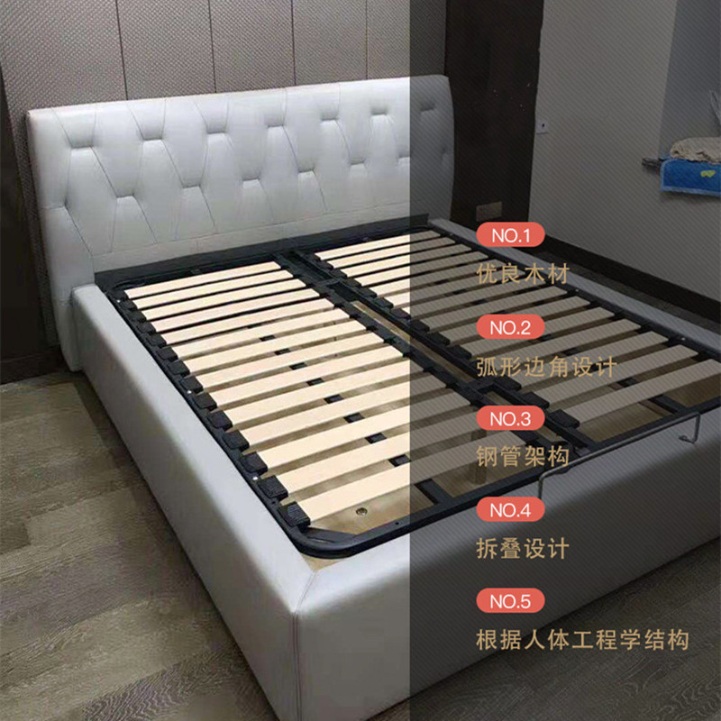 Cruz cama fila de flores esqueleto alta elástica Cama grande flor sofá cama estante tablero de madera accesorios de conexión suave cama doble enchufe mariposa