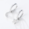 Trend asymmetrical earrings, Korean style, silver 925 sample