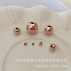 Golden glossy import round beads, accessory, 14 carat, pink gold, USA