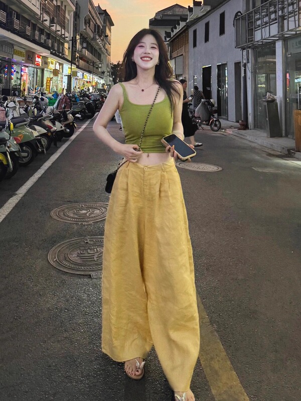 2025夏日绝美俏皮小套装女多巴胺穿搭休闲巨好看的显白衬衣阔腿裤|undefined