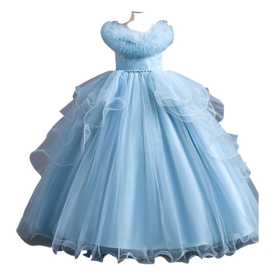 Платье для девочек, новое трансграничное детское платье, платье принцессы, детское длинное платье в западном стиле, детское платье для женщин