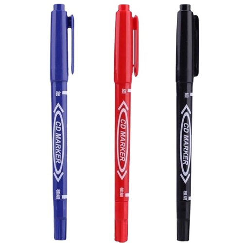 Small double-headed marker pen waterproof oily water-based marker pen black blue red marker pen children's art hook pen excellent