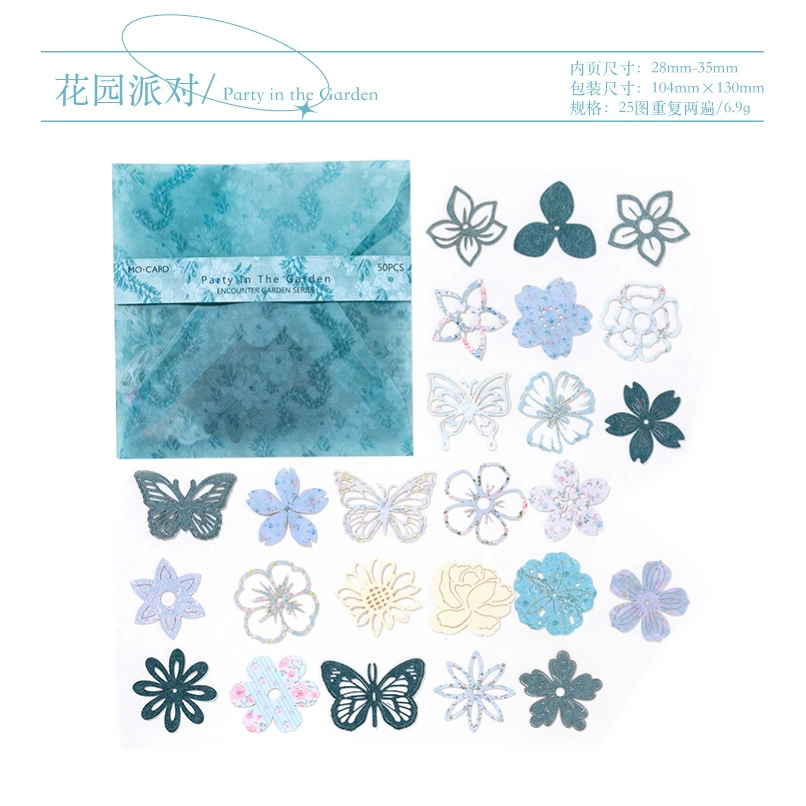 Холловерматериал Mo Mo Flower Hollow Material Package Garden серия счеты бумаги DIY декоративная коллаж нижние 6 моделей
