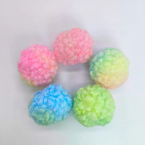 5 cm short woolen mohair ball, curly ball, plush black coal ball, colorful patchwork imitation Teddy bear ball, artificial plush
