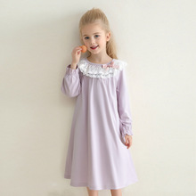 儿童睡裙全棉长袖女童睡衣宝宝空调服家居服亲子款成人女士睡裙