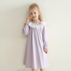 子供用ネグリジェ、綿長袖女の子用ネグリジェ、ベビー用空調服、家庭服、親子用大人用ネグリジェ