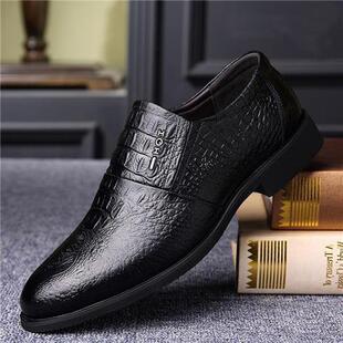 [100 full cowhide] leather shoes men's men's casual shoes men's breathable soft bottom youth slip-on work fashionable men's shoes