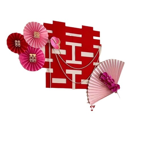 Bedside decoration wedding room layout woman's bedroom new house man's wedding latte art master bedroom background wall set