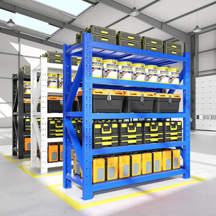 Thickened Storage Shelves Multi-Layer Storage Racks Warehouse Heavy-Duty Floor-Standing Garage Tool Storage Racks Supermarket Display Racks