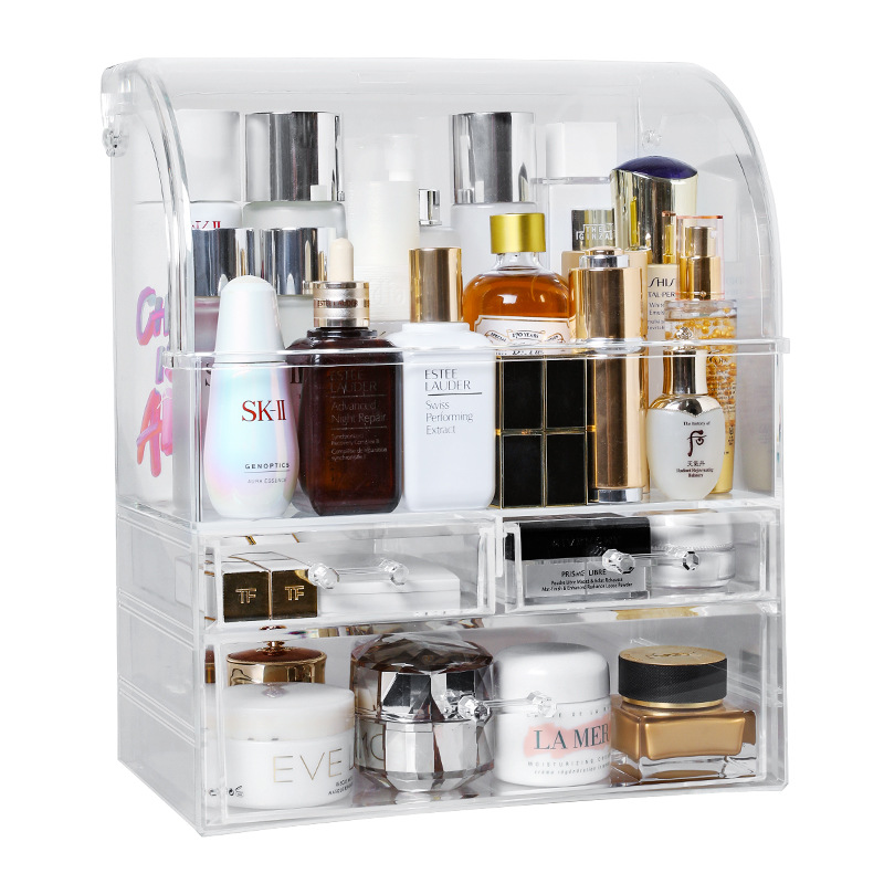 化粧品収納ボックス透明ボックスデスクトップ引き出しアクリル家庭用日用品高級プラスチック蓋付き