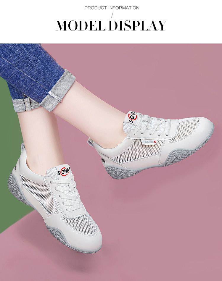 Giày sneaker nữ da thật trắng lưới thoáng khí đế mỏng mùa hè 2025 — Gạo xám L1070KAY, TrắngL1070KAY chi tiết 9