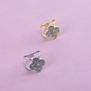 Niemann Korean Fashion Eco-Friendly Alloy Flower Brooch Fashion Rhinestone Four-Leaf Clover Three-Ring Scarf Buckle New Style