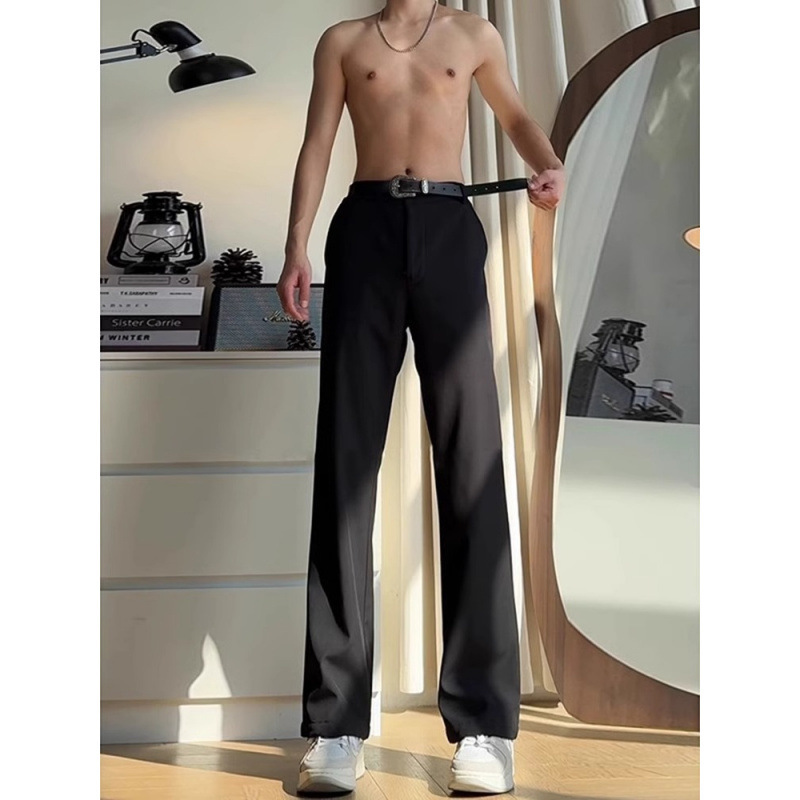 Men's Trendy Trousers 2026 Spring and Autumn Style, Heavyweight, Slimming, Fashionable, Versatile, Slightly Flared, Stylish Long Pants