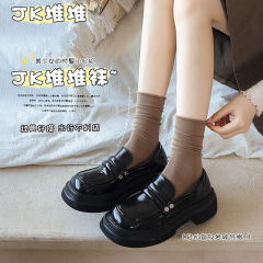 襪子女韓版中筒白色堆堆襪子女中筒襪ins潮款襪黑色秋冬月子長襪