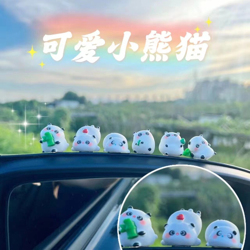 New Cute Mini Grand Gedali Panda Car Ornaments Car Ornaments Car Interior Central Console Display Decoration