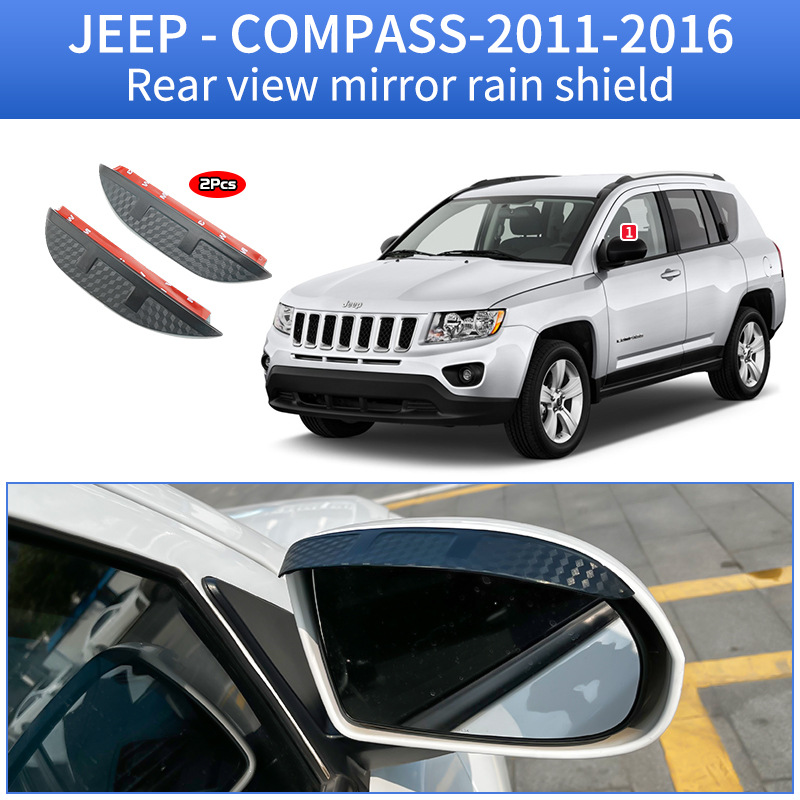 Suitable for Jeep Compass Window Visor, Rearview Mirror Rain Shield, Jeep Compass Window Visor