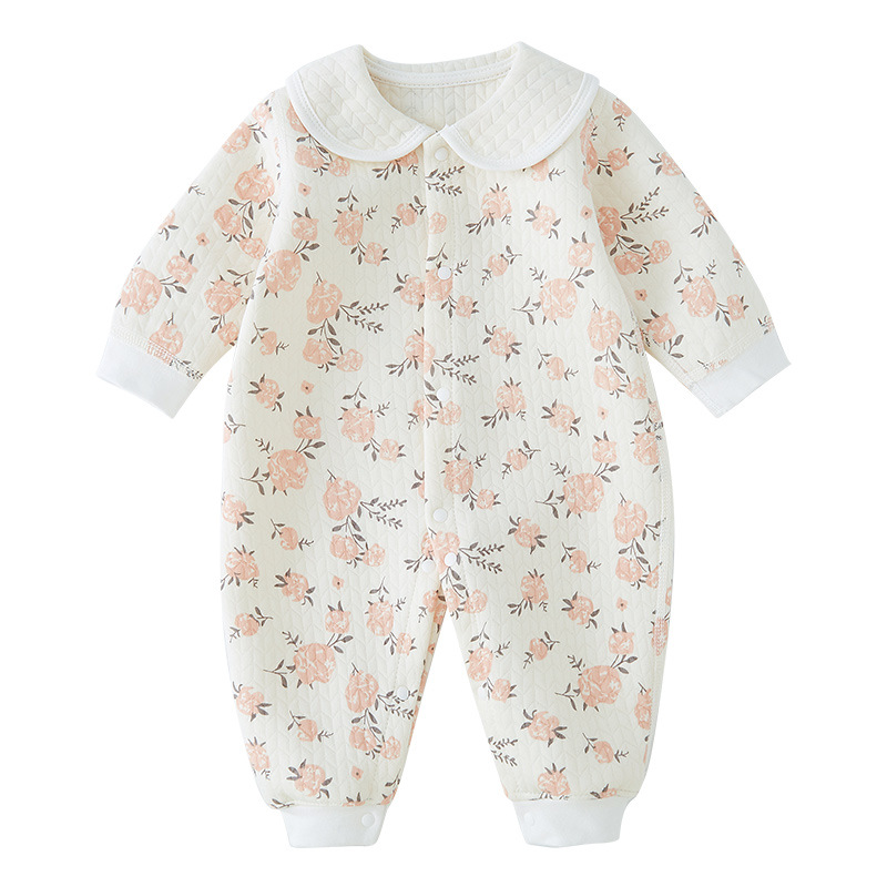 Bebé mono primavera y otoño puro algodón acolchado bebé niña ropa de primavera ropa recién nacido mameluco bebé primavera mameluco