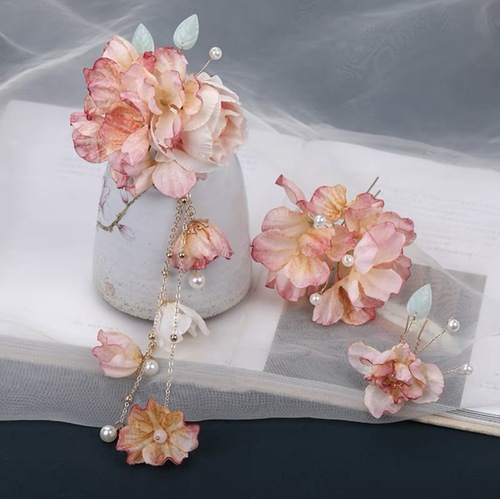 Hanfu silk flower hair accessories cute flower clips ancient-style hairpins children's small flower combs hair decorations vintage hair flowers hair accessories
