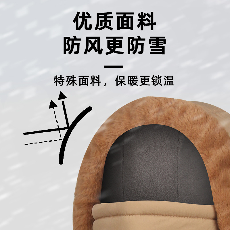 Sombreros de invierno 2024 más terciopelo calor protector de orejas gorras de rayos frías abrigo de viento máscaras de ciclismo más terciopelo al por mayor