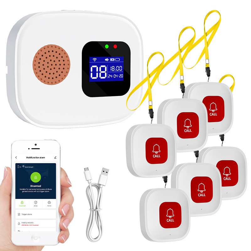 Graffiti Wifi Elderly Pager Smart Emergency Call Button Nursing Home Sos Elderly Fall Help Equipment