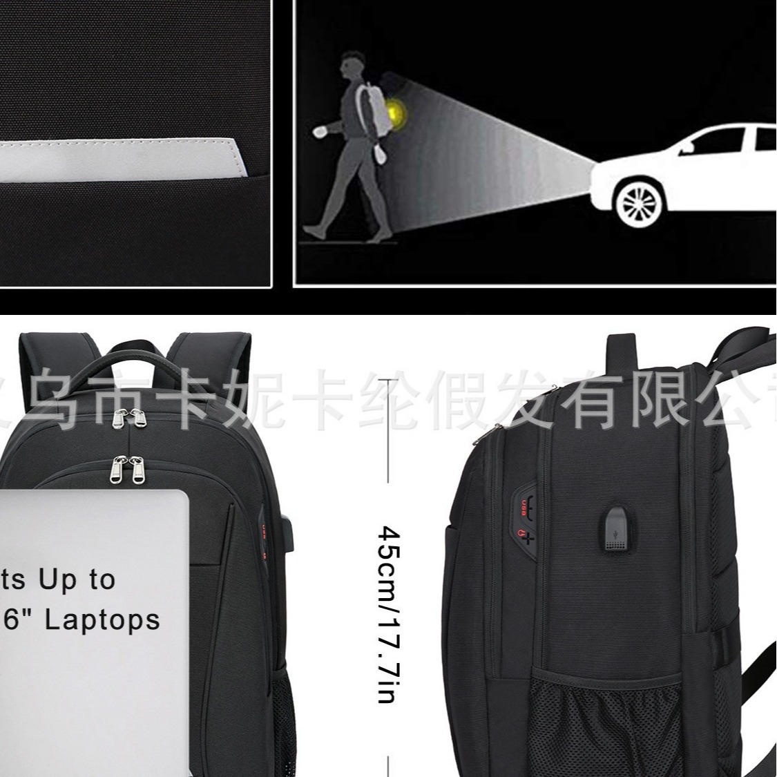 NEWLOOK regalo de negocios mochila de moda para hombres versátil mochila de estudiantes multifunción 15.6 pulgadas