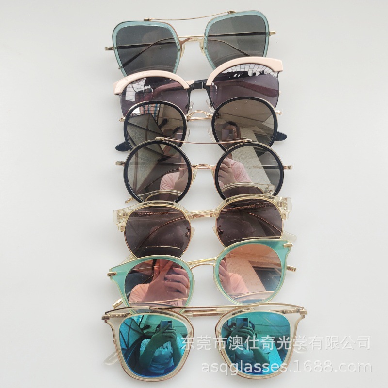 厂家生产太阳眼镜镜片反光彩膜太阳镜大框架复古炫彩潮人户外墨镜