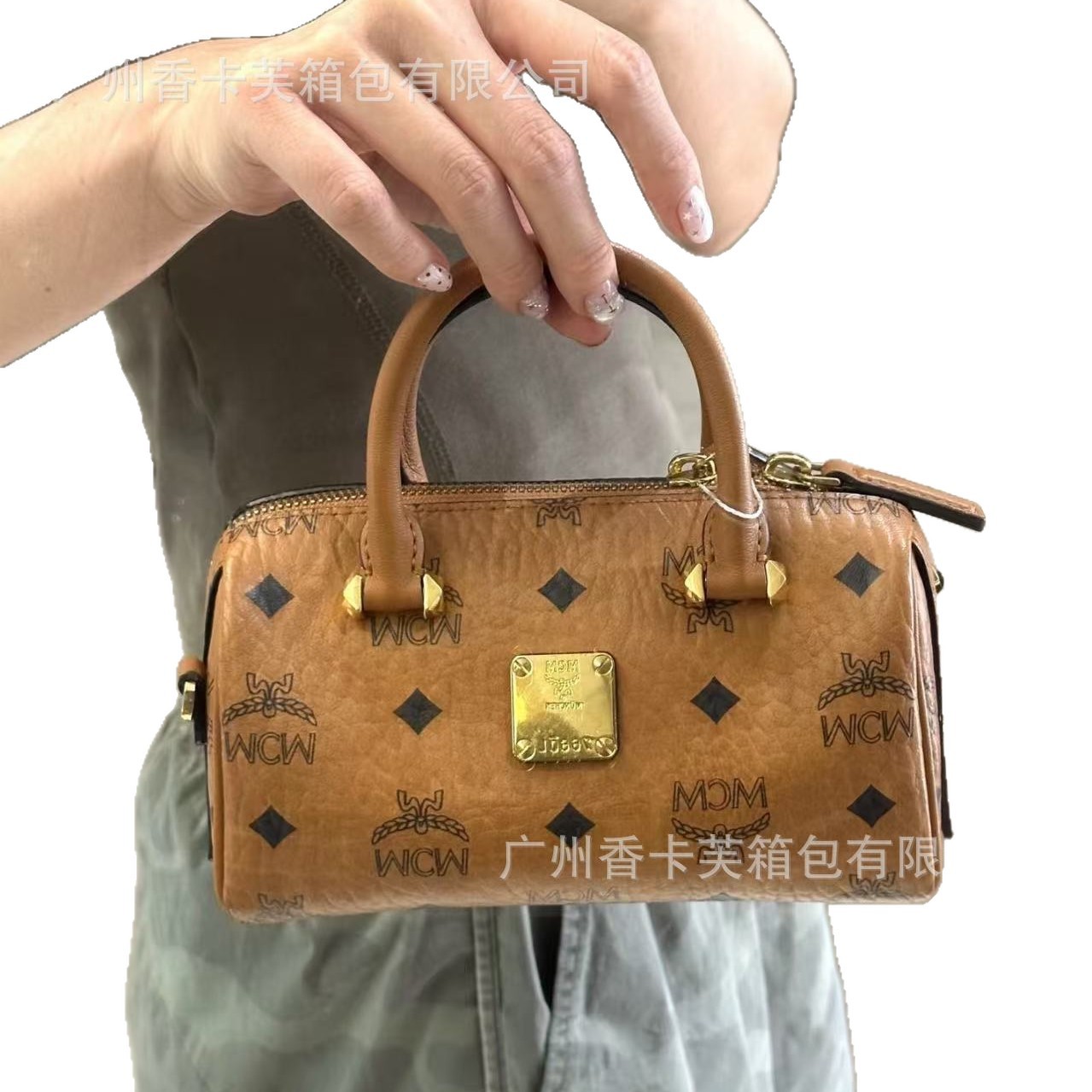 New MC Classic Print Mini Boston Pillow Bag - Fashionable Versatile Handbag, Shoulder Bag, Crossbody Commuter Bag - Thumbnail 5