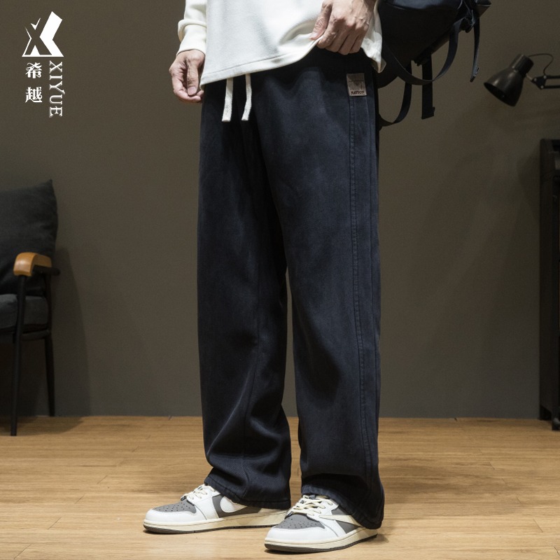 Lyocell Tencel Autumn and Winter Fleece-Lined Straight-Leg Jeans for Men 2026 New Style Loose Large Size American Casual Long Pants Lyocell Tencel Autumn and Winter Fleece-Lined Straight-Leg Jeans for Men 2026 New Style Loose Large Size American Casual Long Pants