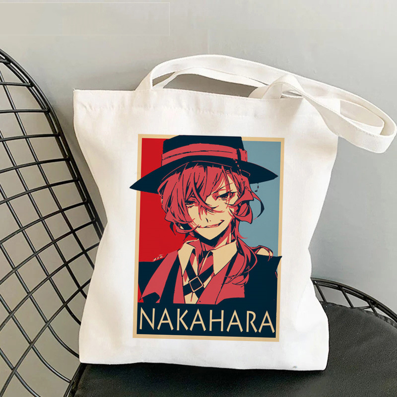 Comercio extranjero transfronterizo Bungou Stray Dogs impresión bolsa de lona Harajuku bolsa de hombro bolsa de moda bolsa de compras