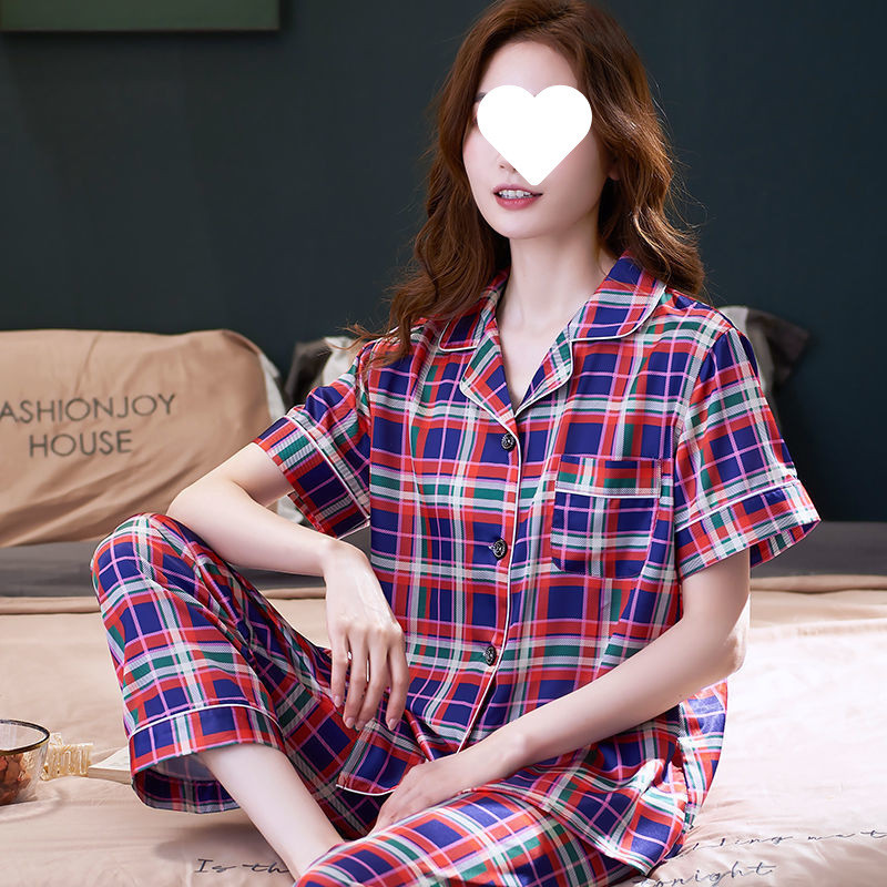 8SC-쇼트 롱 여성 레인보우 체크