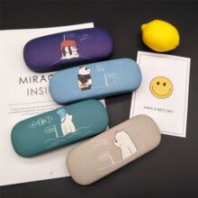 厂家批发铁质儿童眼镜盒三只小熊卡通创意可爱近视镜盒可做LOGO