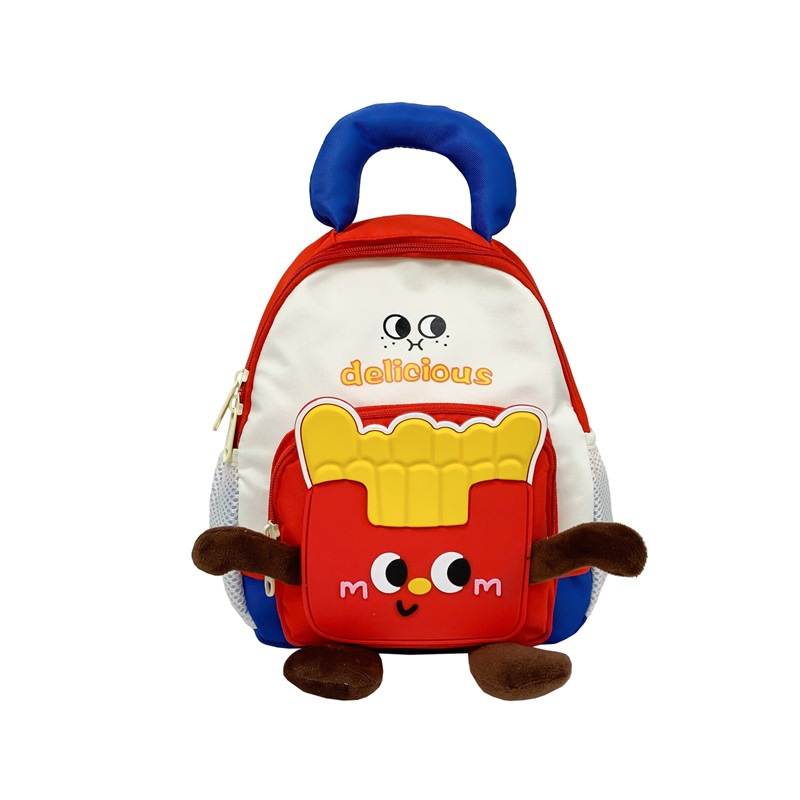 Mochila de papas fritas lindas, jardín de infantes, mochila de bebés, 2026 mochila de niños coreanos.