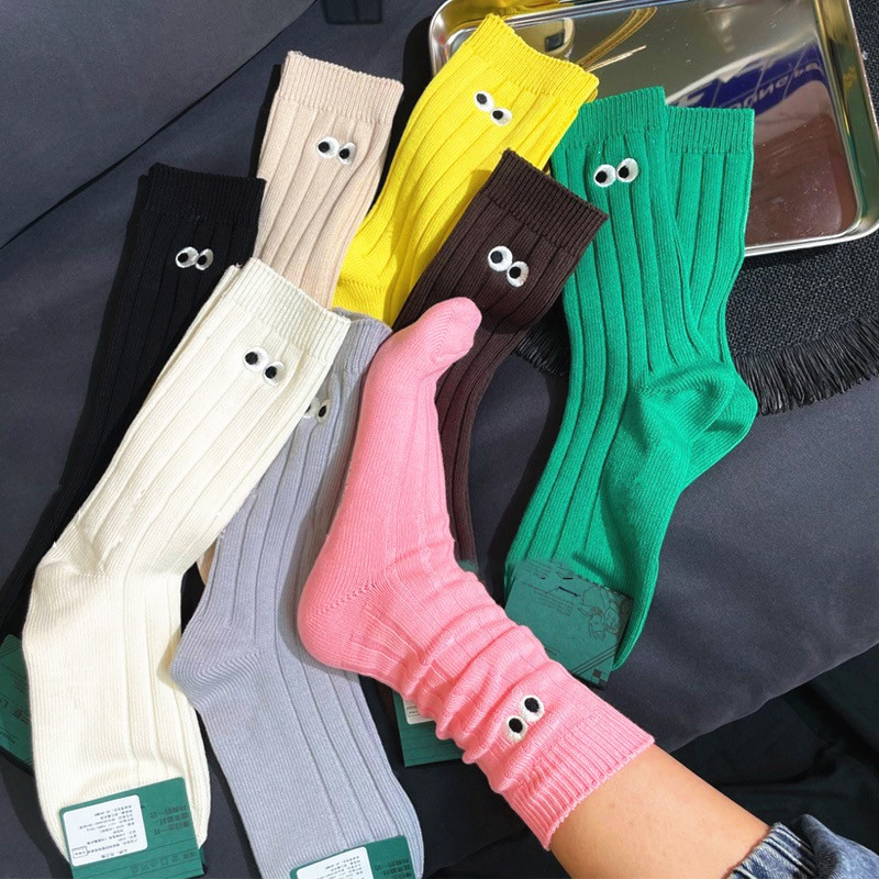 Women's Sports Solid Color Cotton Crew Socks A Pair display picture 1