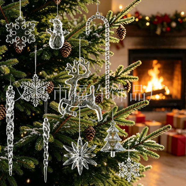 New 40pcs transparent Christmas pendant combination snowflake ice…