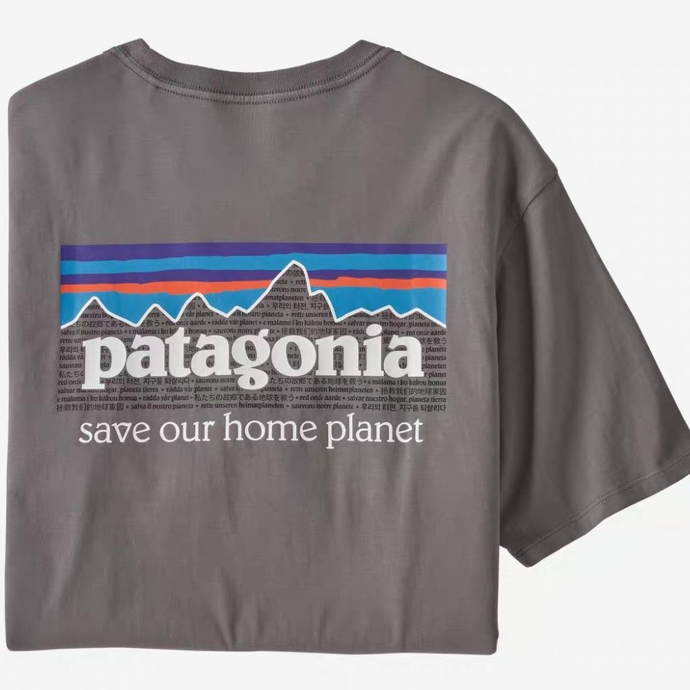 thumbnail for American Patagonia Patagonia outdoor mountain series men and women with the same paragraph popular summer short-sleeved T-shirt tide