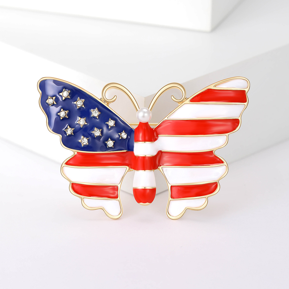 Simple Style IG Style Pin American Flag Butterfly Alloy Women's Brooches display picture 2