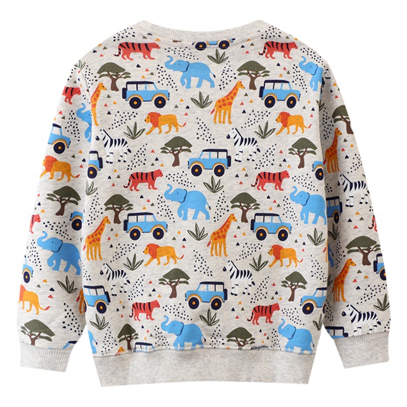 Suéter de manga larga para niños de otoño Camiseta 2023 otoño bebé Terry suéter primavera y otoño ropa para niños patrón de dibujos animados