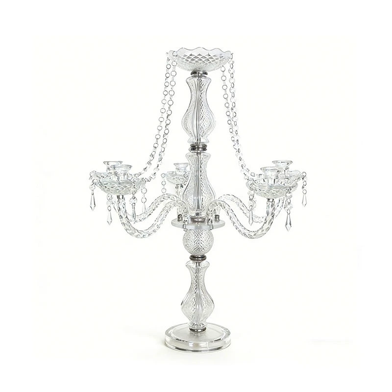 Кросс-бортир European crystal candlestick ornaments candle holder wedding wedding planning ornaments simple dining table candle holder props
