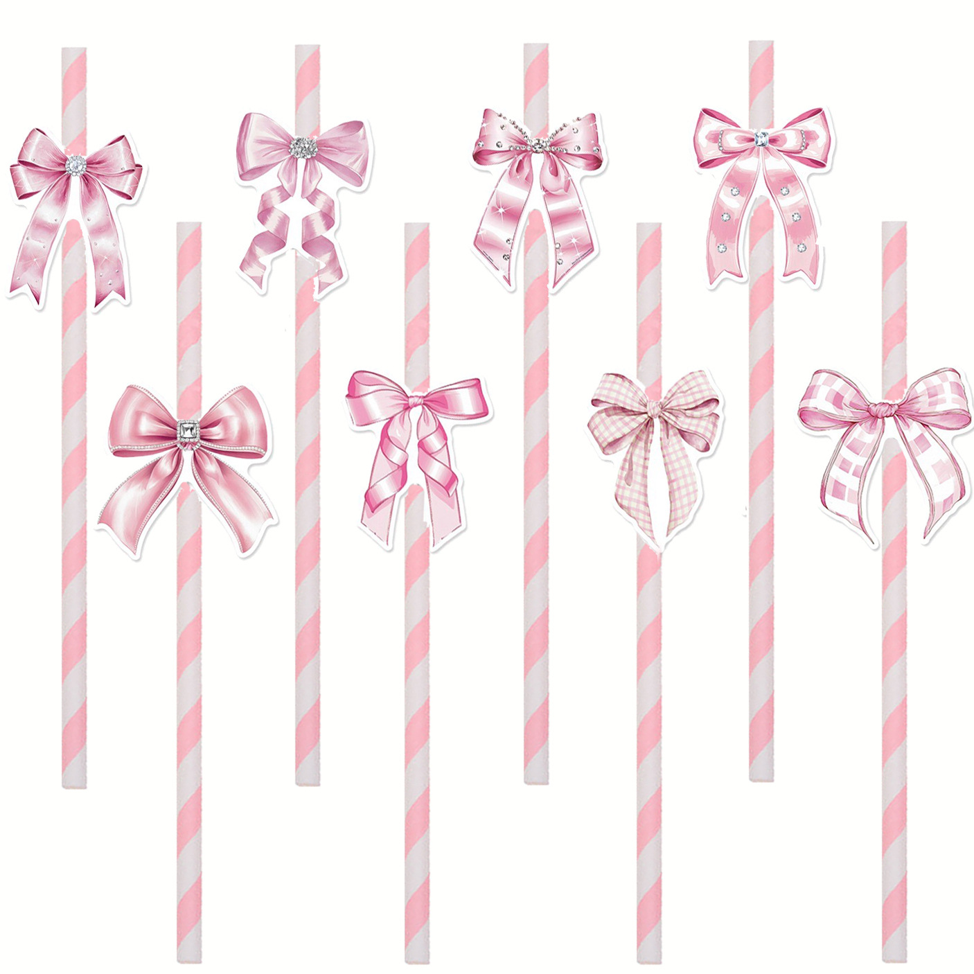 Lugar del fabricante Pajita de papel con lazo creativo Decoración de fiesta Postre Taiwán Vestido de cumpleaños Botella de pudín Plugin de pastel