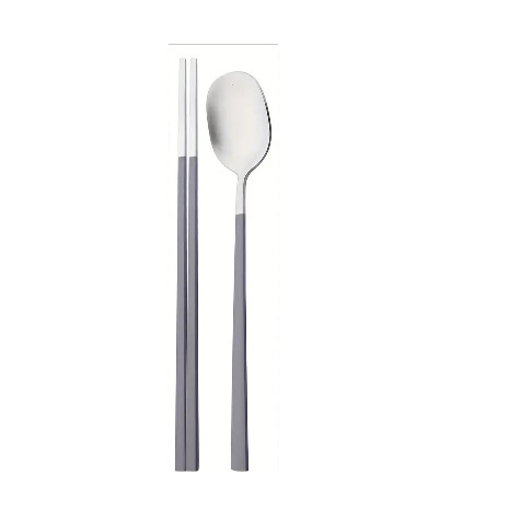 Juego de Cuchara y Palillos de Acero Inoxidable con Mango Cuadrado Degradado para Restaurante y Hotel image 27