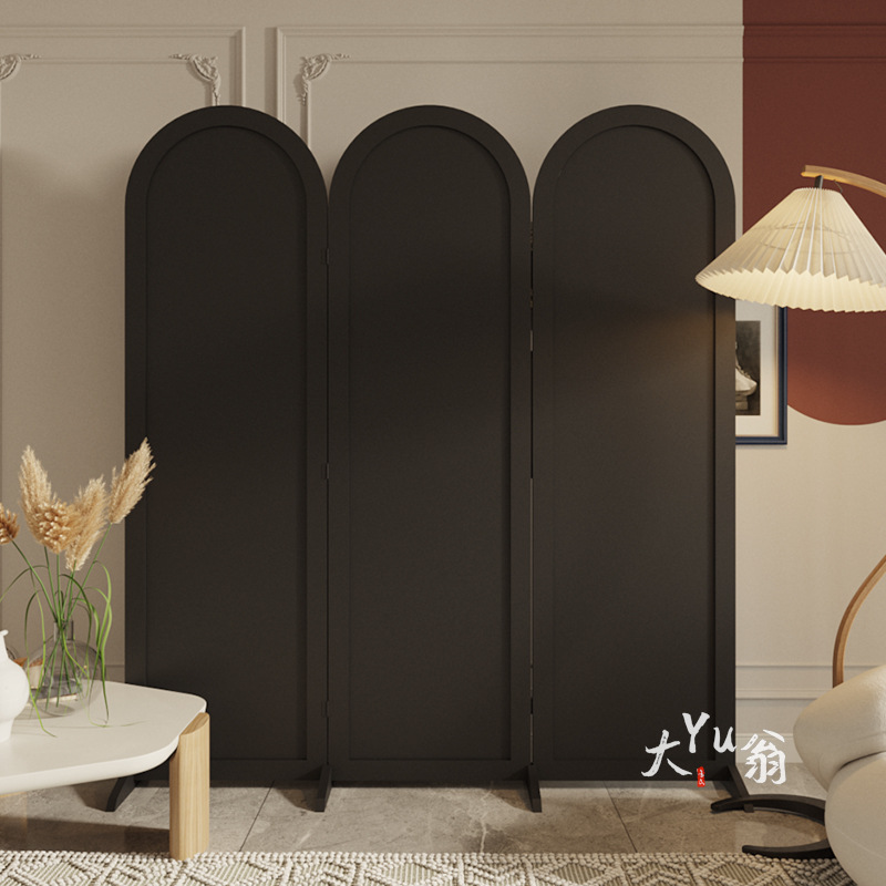 批法式奶油风屏风隔断客厅玄关装饰可折叠移动遮挡简约美式折屏其