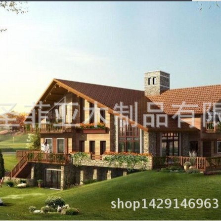 木屋别墅园林 景观木屋 农庄别墅 森林木屋