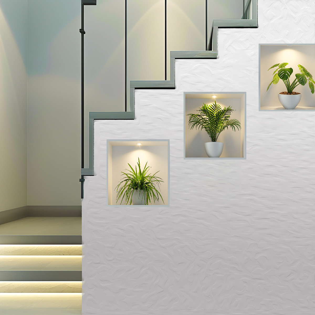 New ACC1020ABC Tropical Green Plant Potted Plant Wall Stickers Bedroom Living Room Entrance Home Wall Decoration Stickers