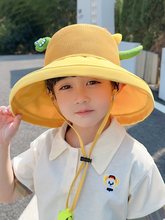 儿童遮阳帽夏季薄款女孩网眼防紫外线男童防晒帽大檐渔夫帽宝宝帽
