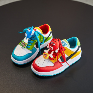 Children's sneaker M Bean Mandarin Duck High-top aj Board Shoes 2025 Spring and Autumn New Boys Shoes Girls Casual Shoes Breathable